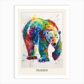 Polar Bear Colourful Watercolour 1 Poster Art Print