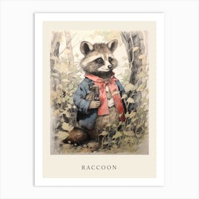 Beatrix Potter Inspired  Animal Watercolour Raccoon 1 Art Print