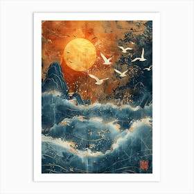 Seagulls In The Sky 2 Art Print