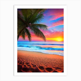 Sunset On The Beach 617 Art Print
