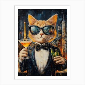 Cat In Tuxedo Art Print