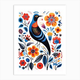 Scandinavian Bird Illustration Magpie 2 Art Print