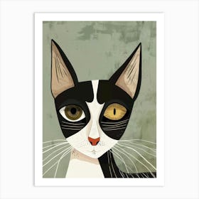 Black And White Cat 38 Art Print