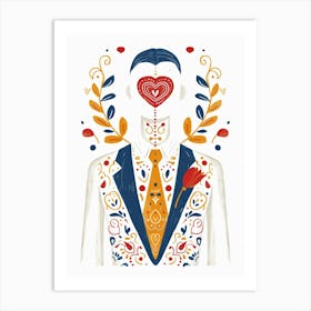 Man With A Heart Art Print