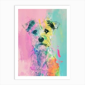 Colourful Glen Of Imaal Terrier Dog Line Illustration 2 Art Print