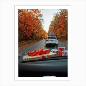 Christmas Tree On A Road Art Print