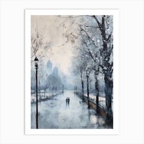 Winter City Park Painting Battersea Park London 1 Art Print