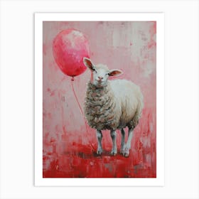 Cute Sheep 2 With Balloon Art Print