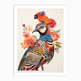 Bird With A Flower Crown Pheasant 6 Art Print