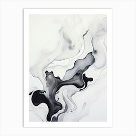 Black And White Flow Asbtract Painting 5 Art Print