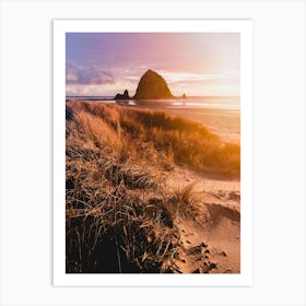 Pastel Sunset At Cannon Beach Art Print