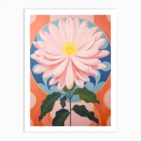 Chrysanthemum 5 Hilma Af Klint Inspired Pastel Flower Painting Art Print