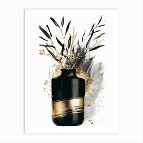 Gold Vase 3 Art Print