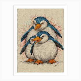 Penguin Family 1 Art Print