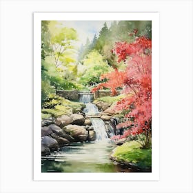 Butchart Gardens Canada  Watercolour 4 Art Print