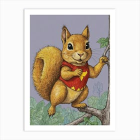 Squirrel On A Branch 1 Art Print