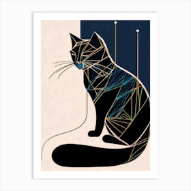 Geometric Cat Art Print