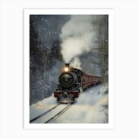 Christmas Train 1 Art Print