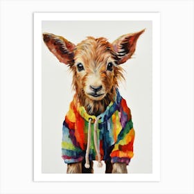 Baby Animal Wearing Sweater Goat 4 Art Print