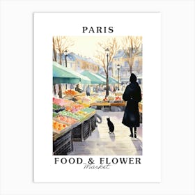 Food Market With Cats In Paris 3 Poster Art Print