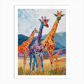 Giraffes Looking Into The Distance 3 Art Print
