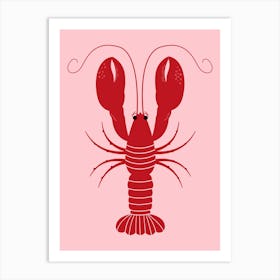 Lobster On Pink Background Art Print