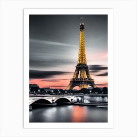 Eiffel Tower At Dusk 2 Art Print