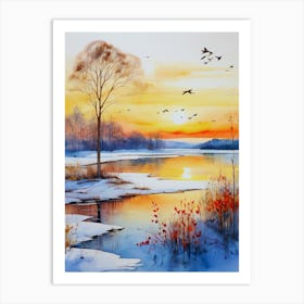 Winter Sunset 6 Art Print