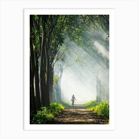 A Dreamlike Landscape Where A Single Tree A Lone Sentinel Amidst The Quiet Foliage Stands Tall Way (2) 2 Art Print