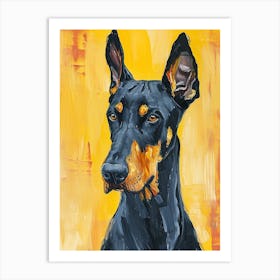 Doberman Pinscher Acrylic Painting 8 Art Print