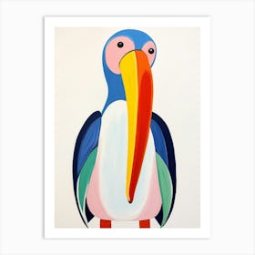 Colourful Kids Animal Art Pelican 4 Art Print