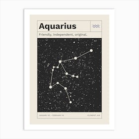 Aquarius Horoscope Zodiac Print Art Print