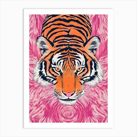 Tiger On Pink Art Print