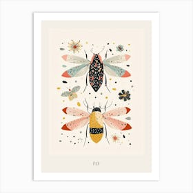 Colourful Insect Illustration Fly 12 Poster Art Print