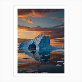 Iceberg At Sunset Art Print