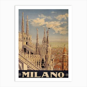 Milan Vintage Travel Poster Art Print