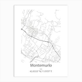 Montemurlo,Italy Minimalist Map Art Print