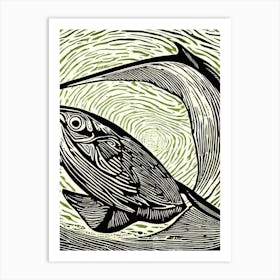 Swordfish Linocut Art Print