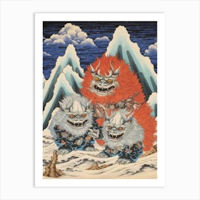 Zao Onsen Snow Monsters, Japan Vintage Travel Art 4 Art Print