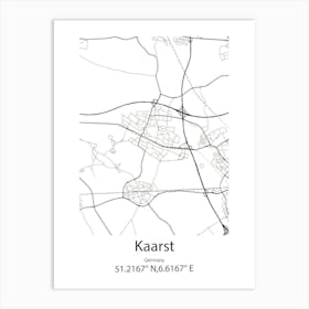 Kaarst,Germany Minimalist Map Art Print