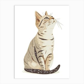 American Wirehair Cat Clipart Illustration 3 Art Print