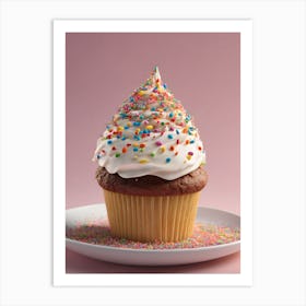 Cupcake With Sprinkles Art Print