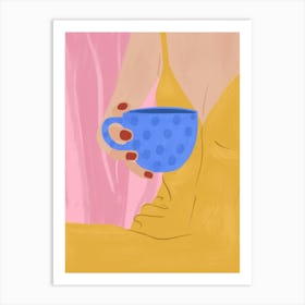 Woman Holding A Cup Of Tea Art Print