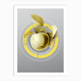 Botanical Snow Calville Apple in Yellow and Gray Gradient n.046 Art Print