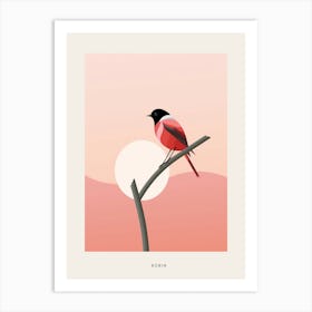 Minimalist Robin 1 Bird Poster Art Print