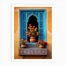 Moroccan Window With Flowers Art Print