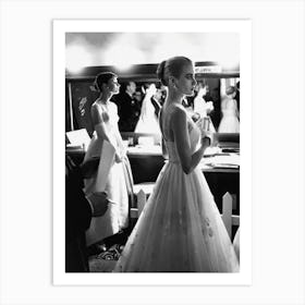 Audrey Hepburn And Grace Kelly Backstage Art Print