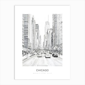 Magnificent Mile 2, Chicago B&W Poster Art Print