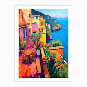 Amalfi Coast Italy 2 Fauvist Painting Art Print