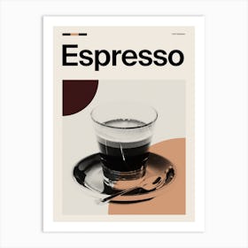Mid Century Espresso Coffee Art Print